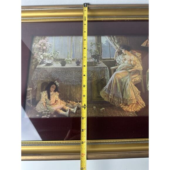 Beautiful Antique Victorian Print Showing Mother & Child on Back, Original Frame - Picture 9 of 9